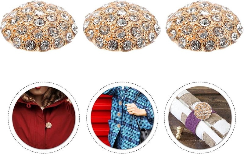 أزرار خياطة من حجر الراين الذهبي مقاس 18 ملم لمعاطف وسواتر النساء، إكسسوارات حرفية زخرفية - Image 5